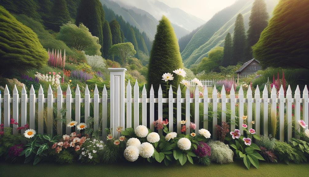 rustic white picket fence